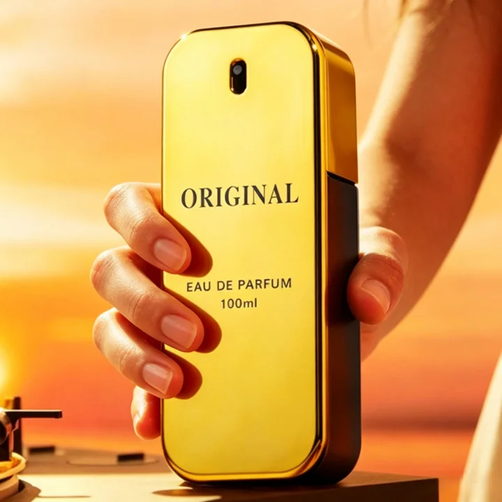 100ml Gold Brick Crimp Neck Large Capacity Perfume Bottle product image