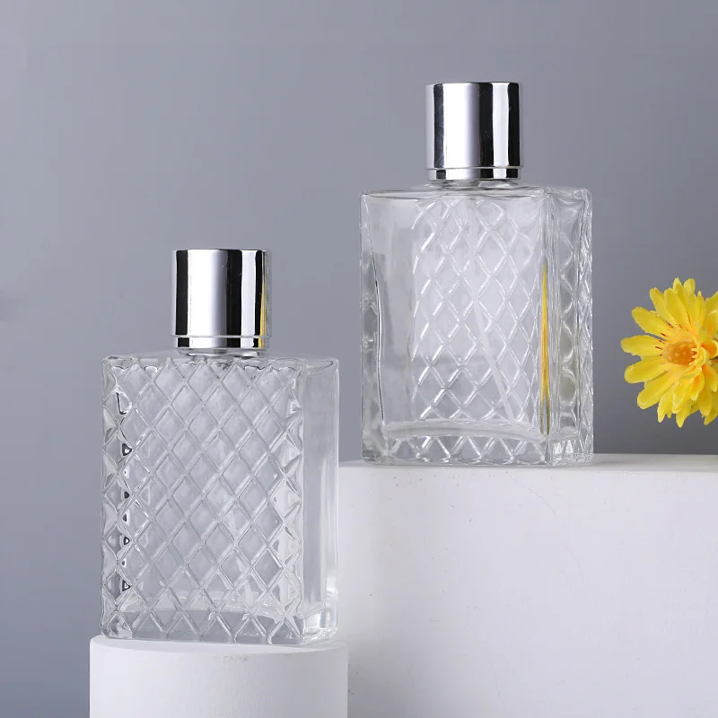 100ml Grid Pattern Portable Travel Premium Perfume Bottle product image