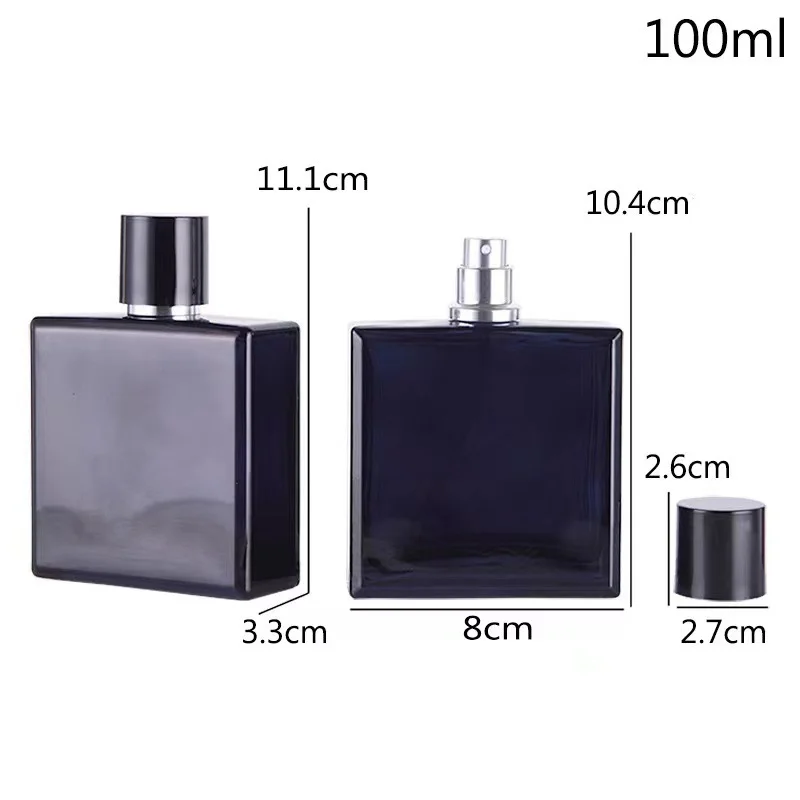 100ml Glossy Black Square Perfume Bottle product image