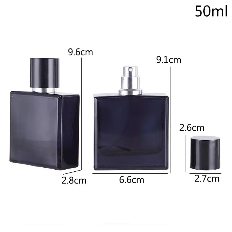 50ml Glossy Black Square Perfume Bottle product image